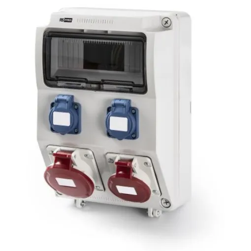 RS PRO IP44 Grey Industrial Power Plug, Rated At 32A, 400 V - 2144284 product image