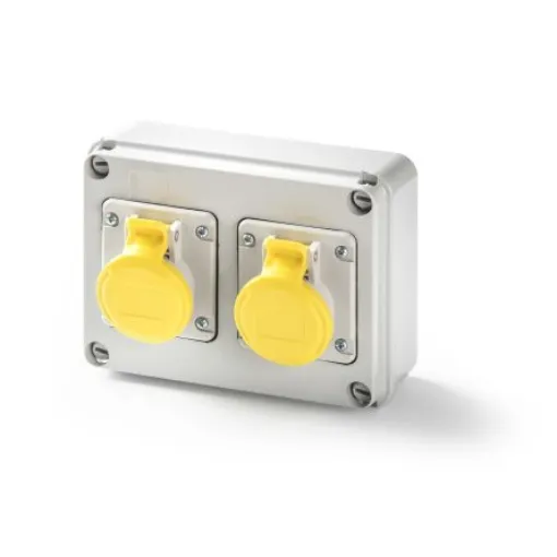 RS PRO IP44 Grey 3P Industrial Power Plug, Rated At 16A, 230 V - 2144293 product image