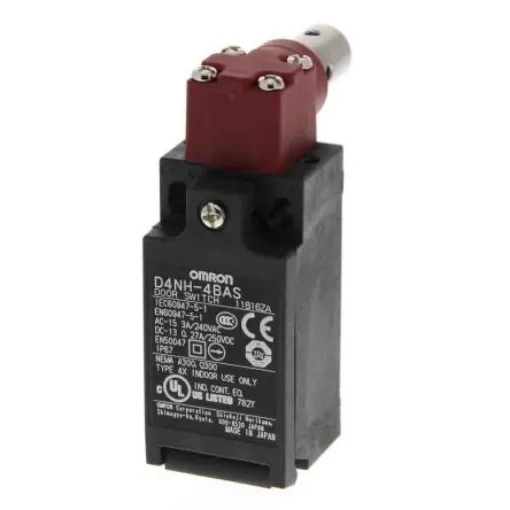 Omron Limit Switch, 2NC/1NO, IP67, DPST, Metal Housing, 240V ac Max, 10A Max - D4NH-4CAS product image
