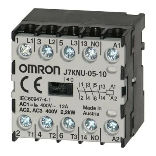 Omron J7KNU Series Contactor, 24 V Coil, 3-Pole, 12 A, 1.1 kW, 1NO - J7KNU-05-10 48D product image