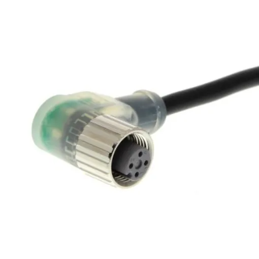 Omron Right Angle Female 4 way M12 to Unterminated Sensor Actuator Cable, 5m - XS2F-M12PUR4A5MPLED product image