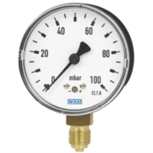 WIKA G 1/4 Analogue Pressure Gauge 400mbar Bottom Entry 63mm Outside Diameter - 9071342 product image