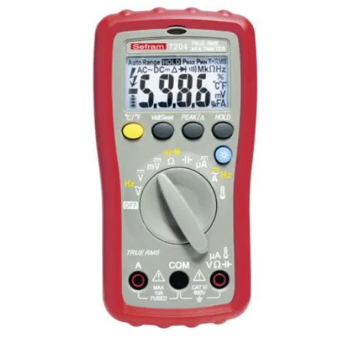Sefram 7204 Handheld Digital Multimeter, True RMS, 10A ac Max, 10A dc Max, 600V ac Max - SEFRAM7204 product image