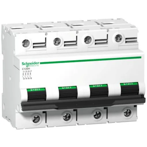 Schneider Electric Acti 9 A9N1 MCB, 4P, 100A Curve B - A9N18436 product image