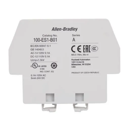 Allen Bradley Auxiliary Contact, 1 Contact, 1NO, Side Mount, Allen-Bradley 100-E - 100-ES1-B10 product image