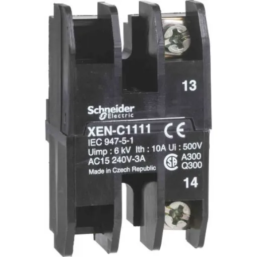 Schneider Electric XEN Series Contact Block, 240V, 1 NC + 1 NO - XENC1151 product image