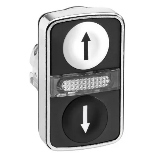 Schneider Electric ZB4 Series Black/White Illuminated Spring Return Push Button Head, 22mm Cutout, IP66, IP67, IP69K - ZB4BW7A1724 product image
