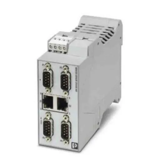 Phoenix Contact Serial Device Server, 2 Ethernet Port, 4 Serial Port, RS232, RS422, RS485 Interface - 1105710 product image