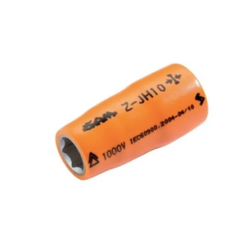 SAM 3/8 in Drive 8mm Insulated Standard Socket, 6 point, VDE/1000V, 41 mm Overall Length - ZJH-8 product image