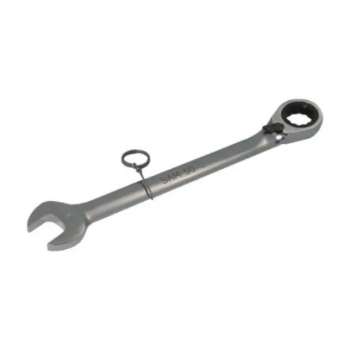 SAM Combination Ratchet Spanner, 24mm, 15/16in, Metric, Height Safe, Double Ended, 331.2 mm Overall - 50-C-24-FME product image