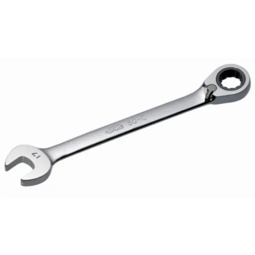 SAM Combination Ratchet Spanner, 27mm, 1 1/16in, Metric, Height Safe, Double Ended, 352.7 mm Overall - 50-C-27 product image