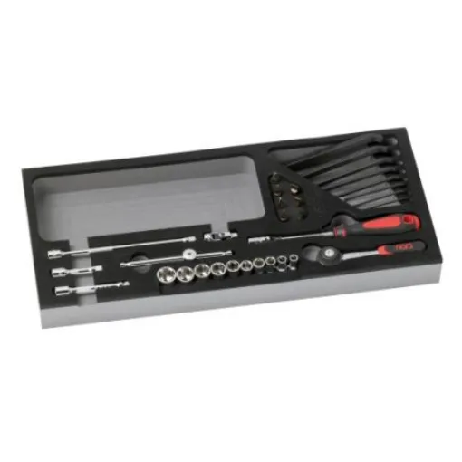 SAM 34-Piece Metric 1/4 in Standard Socket/Allen Key/Bit Set with Ratchet, 6 point; Phillips Bit; Pozidriv Bit; Slotted - 73-R34MM product image