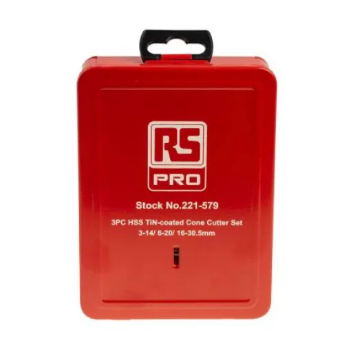 RS PRO 3-Piece Step Drill Bit Set for Metal, 30in Max, 3mm Min, HSS Bits - 221579 product image