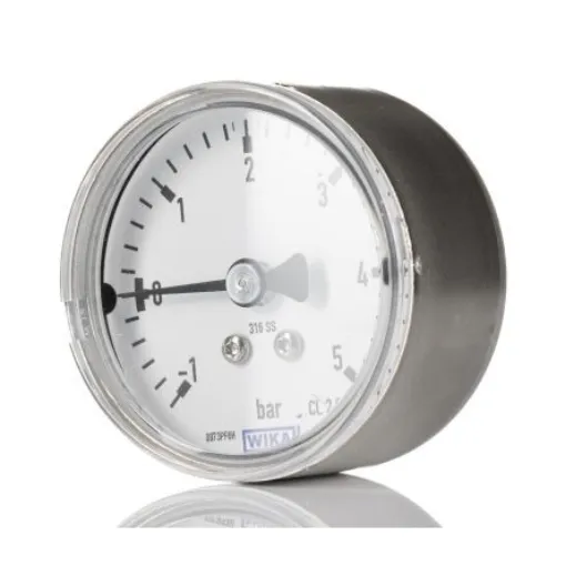 WIKA G 1/4 Analogue Pressure Gauge 1.5bar Back Entry 40mm Outside Diameter - 12291995 product image