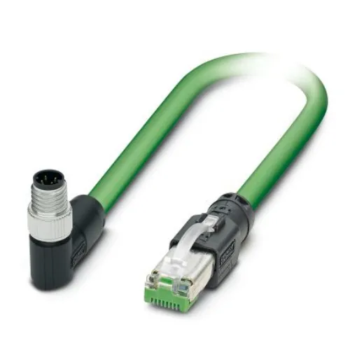 Phoenix Contact, 2m Cat5, Green M8 to Male RJ45 Male, STP Shielded, Terminated Polyurethane Sheath - 1080544 product image