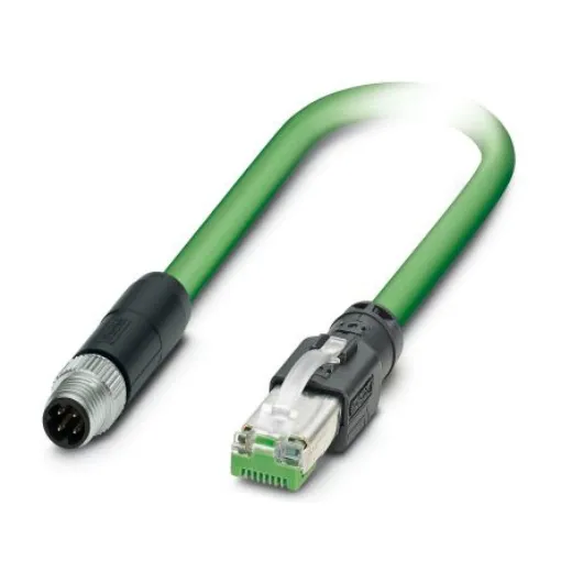 Phoenix Contact, 1m Cat5, Green M8 to Male RJ45 Male, STP Shielded, Terminated Polyurethane Sheath - 1423711 product image