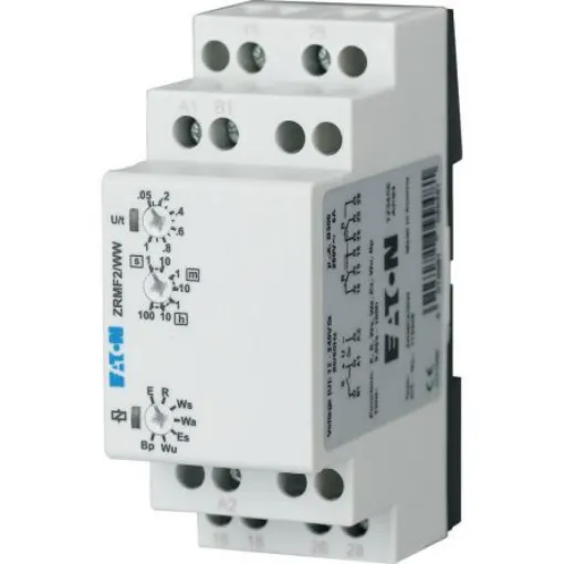 Eaton ZRMF Series DIN Rail Mount Timer Relay, 24 - 240V ac/dc, 2-Contact, 0.05 - 360000s, 7-Function, DPDT - 110408 ZRMF2/WW product image