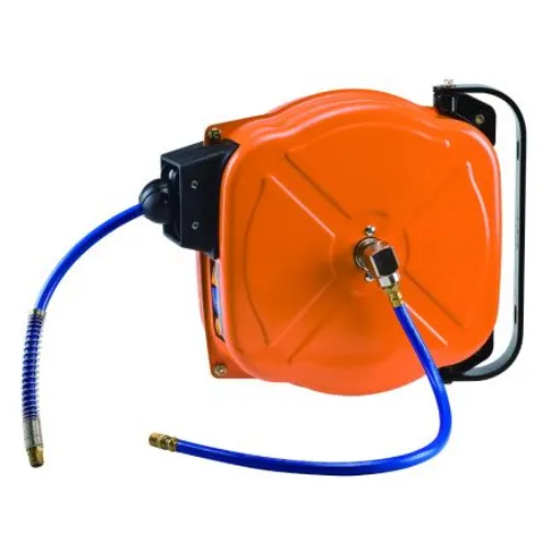 RS PRO Wall Mounted 10m Air Hose Reel, 10mm Inner Diameter, 14mm Outer Diameter - 2318582 product image