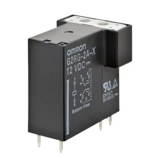 Omron PCB Mount Non-Latching Relay, 12V dc Coil, 10A Switching Current, DPST - G2RG-2A-X DC12 product image