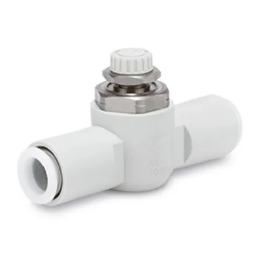 SMC AS Series Threaded Speed Controller, Rc 1/4 Inlet Port, 6mm Tube Inlet Port x Rc 1/4 Outlet Port x 6mm Tube Outlet - AS3001FG-06 product image