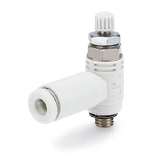 SMC ASV410F Series Threaded Speed Exhaust Controller, R 1/8 Inlet Port x 10mm Tube Outlet Port - ASV410F-02-10S product image