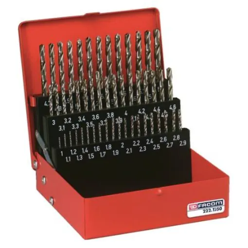 Facom 50-Piece Twist Drill Bit Set for Masonry, 5.9mm Max, 1mm Min, Stainless Steel Bits - 222A.TJ50 product image