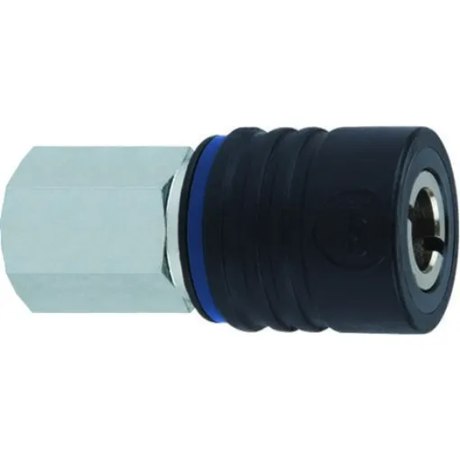 RS PRO Zinc Plated Steel Female Pneumatic Quick Connect Coupling, 1/4 in Female Threaded - 2351082 product image