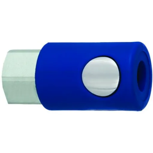 RS PRO Zinc Plated Steel Female Pneumatic Quick Connect Coupling, 1/4 in Female Threaded - 2351083 product image
