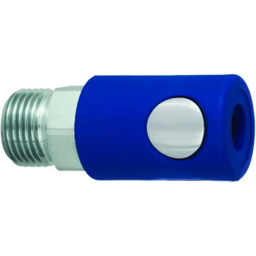RS PRO Zinc Plated Steel Male Pneumatic Quick Connect Coupling, 1/4 in Male Threaded - 2351084 product image