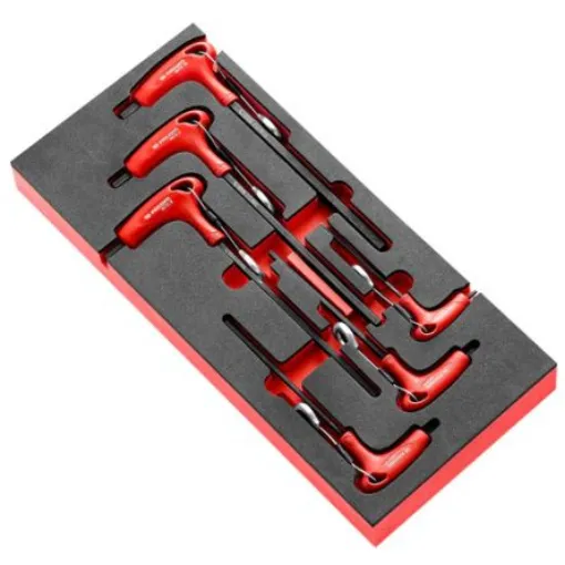 Facom 6 piece T Shape Metric Hex Key Set, 3 mm, 4 mm, 5 mm, 6 mm, 8 mm, 10 mm - MODM.84TZJ6SLS product image
