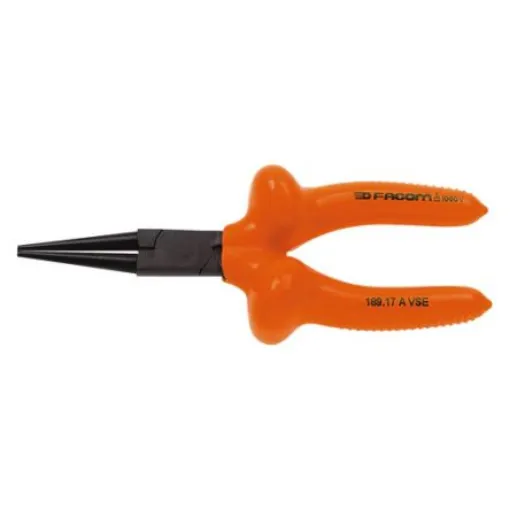 Facom Round Nose Pliers, 170 mm Overall, Straight Tip, VDE/1000V - 189.17AVSE product image