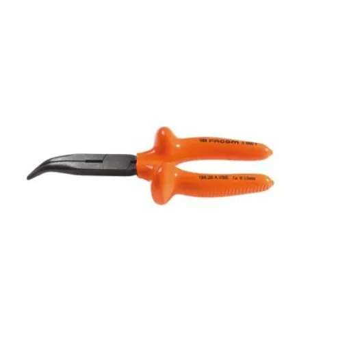 Facom Round Nose Pliers, 200 mm Overall, Straight Tip, VDE/1000V, 64mm Jaw - 195.20AVSE product image