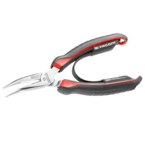 Facom Round Nose Pliers, 160 mm Overall, Angled Tip - 195A.16CPE product image