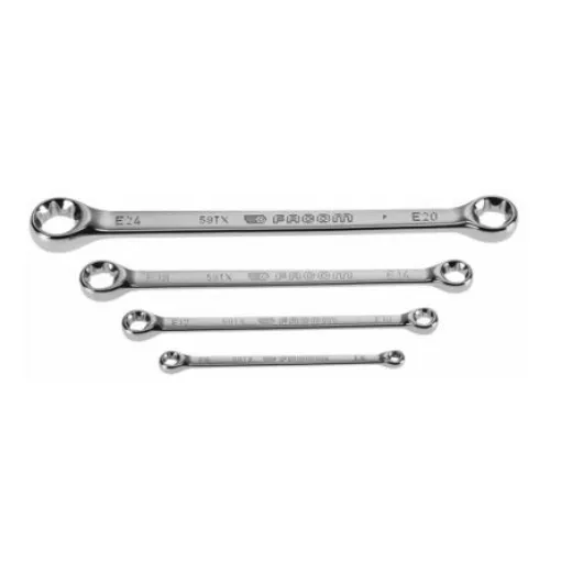 Facom 59TX Series 4-Piece Ring Spanner Set, 6x8 mm, 10x12 mm, 14x18 mm, 20x24 mm - 59TX.J4 product image