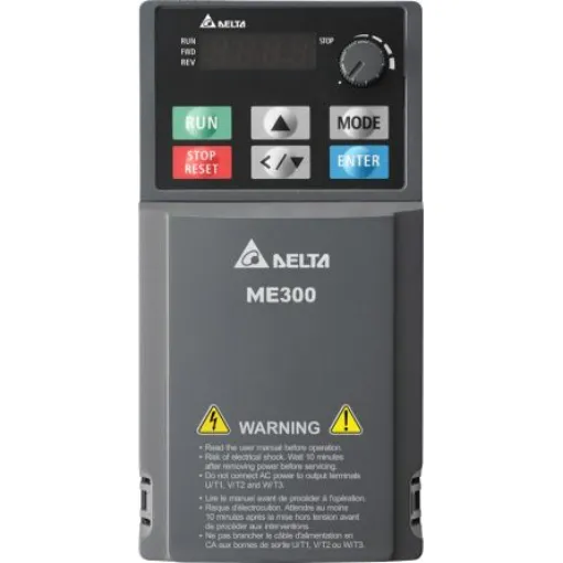 Delta Electronics Inverter Drive, 0.4 kW, 3 Phase, 460 V, 1.5 A, VFD-ME Series - VFD1A5ME43AFSAA product image
