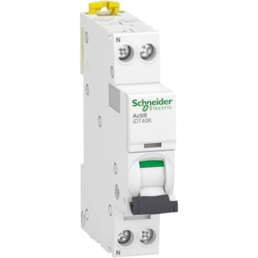 Schneider Electric Acti 9 Acti9 iDT40K MCB, 1+N, 2A Curve C, 230V AC, 4.5 kA Breaking Capacity - A9P71602 product image