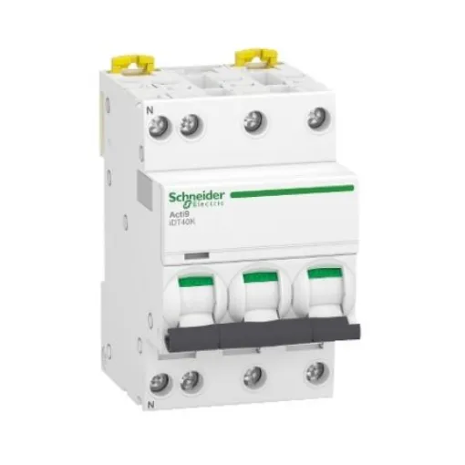 Schneider Electric Acti 9 Acti9 iDT40K MCB, 3+N, 16A Curve C, 400V AC - A9P71716 product image