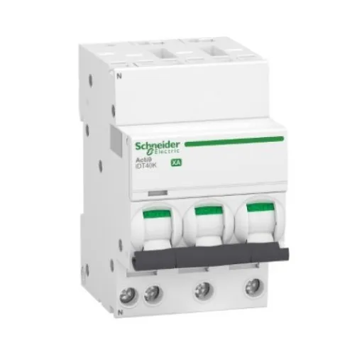 Schneider Electric Acti 9 Acti9 iDT40K XA MCB, 3+N, 10A Curve C, 230V AC - A9PK1710 product image