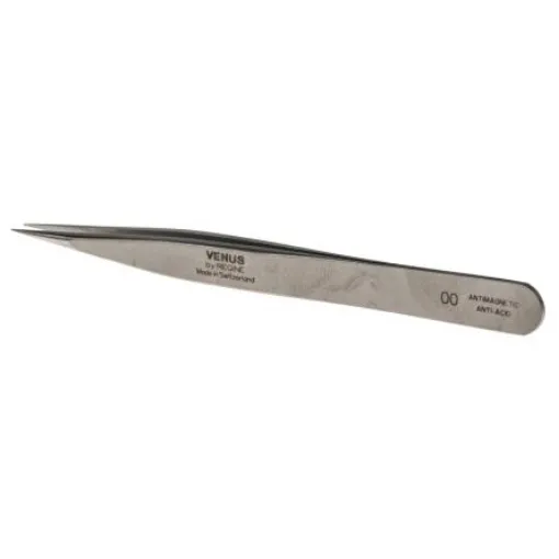 RS PRO 120 mm, Stainless Steel, Strong, Tweezers - 2386249 product image
