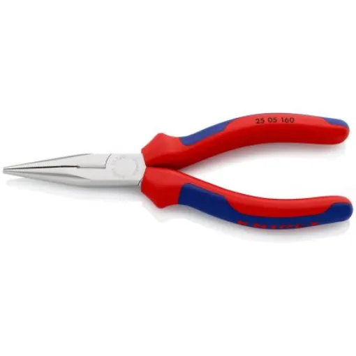 Knipex Long Nose Pliers, 160 mm Overall, Straight Tip, 50mm Jaw - 25 05 160 product image