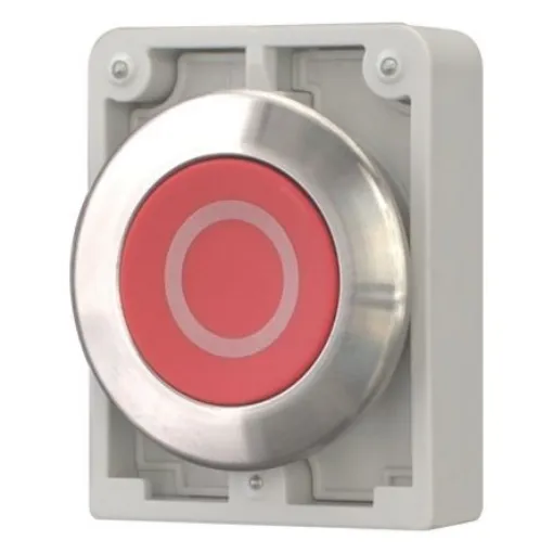 Eaton Series M30 Series Push Button Light Switch, Maintained, Flush Mount, 22.5mm Cutout, IP66, IP67, IP69 - 188102 M30I-FDR-R-X0 product image