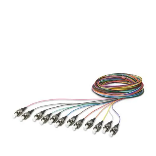 Phoenix Contact ST x 12 to Unterminated Multi Mode Fibre Optic Cable, 62.5/125µm, 2.5m - 1208117 product image