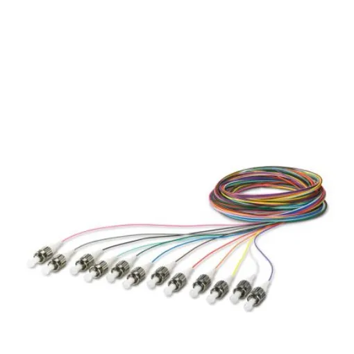 Phoenix Contact ST x 12 to Unterminated Multi Mode Fibre Optic Cable, 50/125µm, 2.5m - 1208118 product image