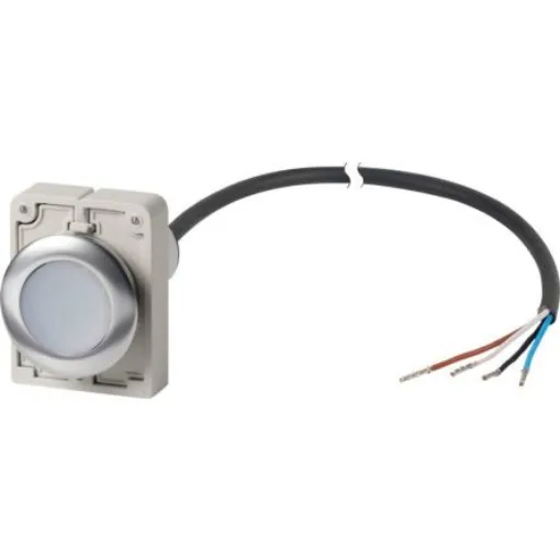 Eaton C30C Series Push Button Switch, Momentary, Spring Return, Cable Mount, 30.5mm Cutout, 1 NO, IP67, IP69K - 185959 C30C-FD-W-K10-P65 product image