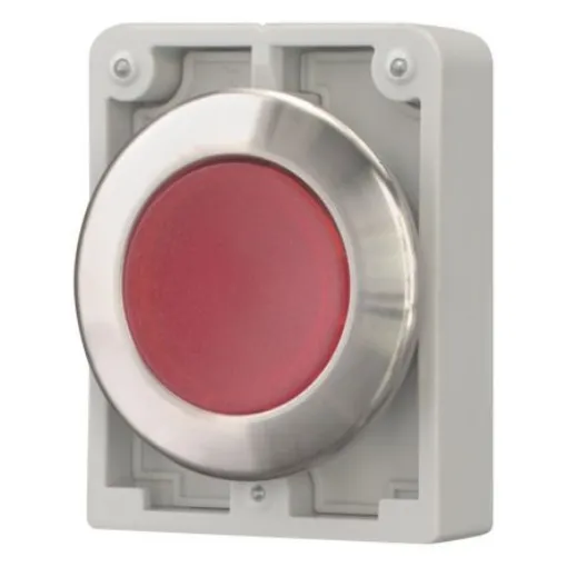 Eaton Series M22 Series Illuminated Push Button Light Switch, Maintained, Flush Mount, 22.5mm Cutout, IP66, IP67, IP69 - 188066 M30I-FDRL-R product image