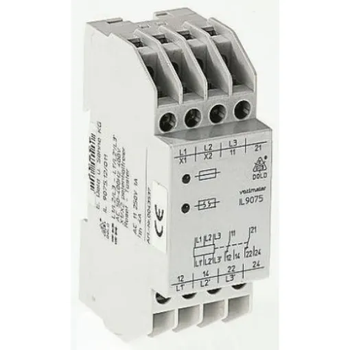 Dold Phase Monitoring Relay, 3 Phase, DPDT, DIN Rail - IL9075.12/001 AC50-400Hz 400V product image