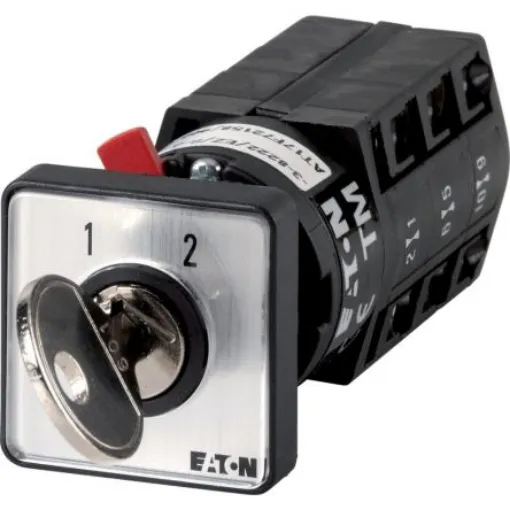Eaton, 3P 3 Position 60° Changeover Cam Switch, 500V (Volts), 10A, Key Actuator - 030452 TM-3-8222/EZ/S-J product image