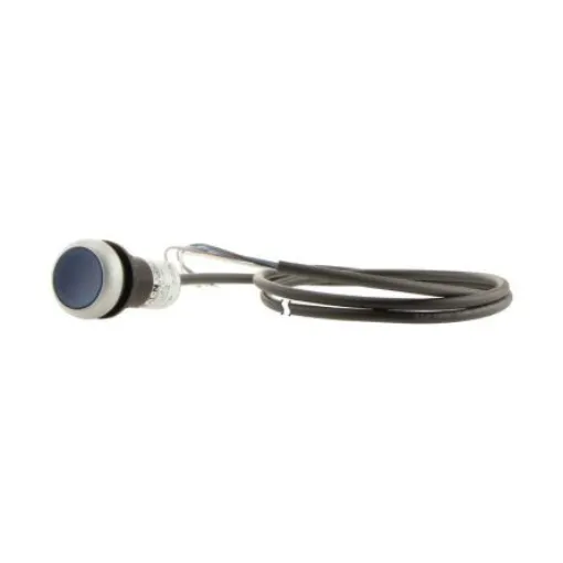 Eaton Series C22 Series Illuminated Illuminated Push Button Switch, Maintained, Threaded, 22.5mm Cutout, 1NO, Blue LED, - 185597 C22-DRL-B-K10-24-P65 product image