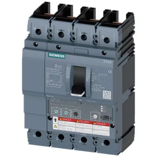 Siemens, Sentron MCCB Molded Case Circuit Breaker 4P 250A, Breaking Capacity 3 kA - 3VA6225-6HL41-2AA0 product image