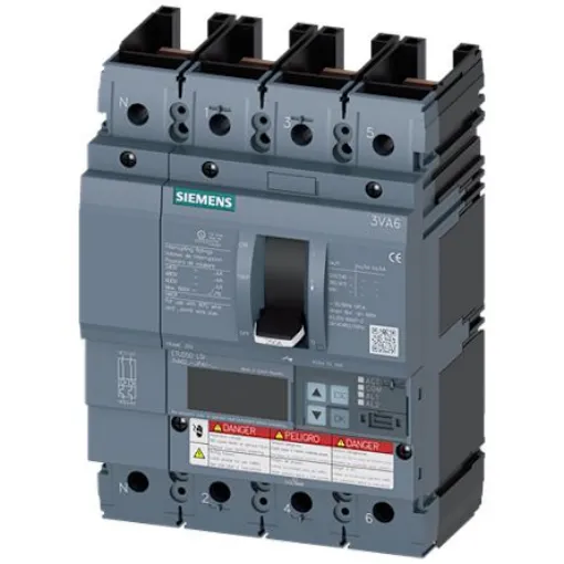Siemens, Sentron MCCB Molded Case Circuit Breaker 4P 250A, Breaking Capacity 3 kA - 3VA6225-6JP41-2AA0 product image